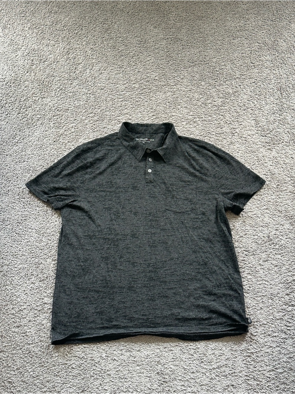 John Varvatos Charcoal Short-Sleeve Polo Shirt